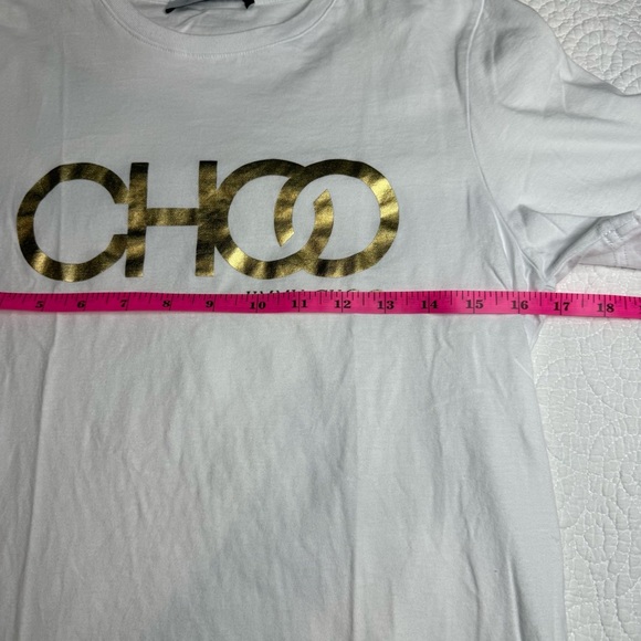 Jimmy Choo White Tee with Subtle Logo - Picture 10 of 11